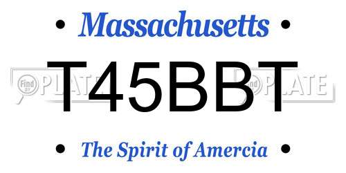 T45BBT Massachusetts License Plate