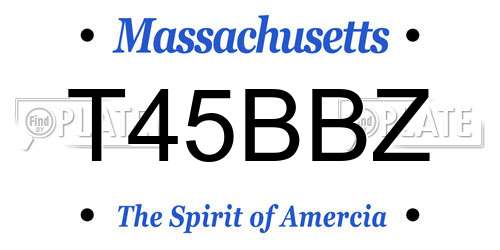 T45BBZ Massachusetts License Plate