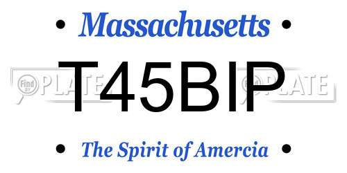 T45BIP Massachusetts License Plate