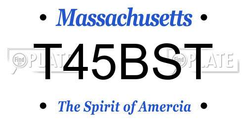T45BST Massachusetts License Plate