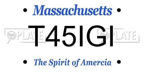 T45IGI Massachusetts License Plate
