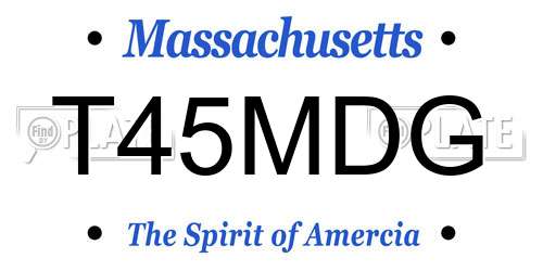 T45MDG Massachusetts License Plate