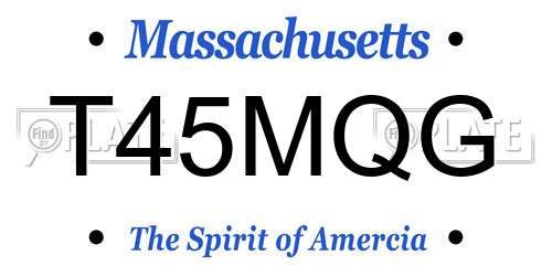 T45MQG Massachusetts License Plate