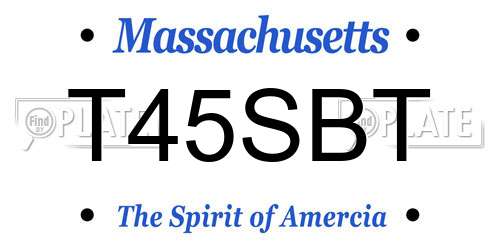 T45SBT Massachusetts License Plate
