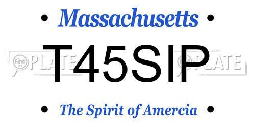 T45SIP Massachusetts License Plate
