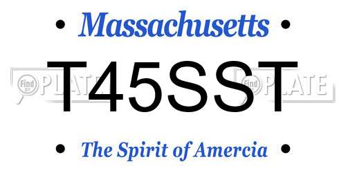 T45SST Massachusetts License Plate