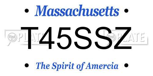 T45SSZ Massachusetts License Plate