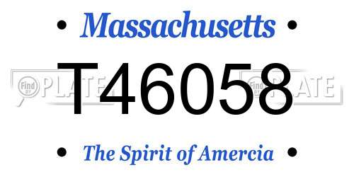 T46058 Massachusetts License Plate