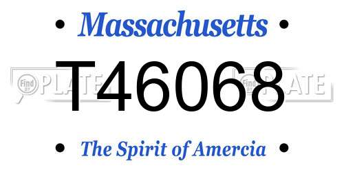 T46068 Massachusetts License Plate