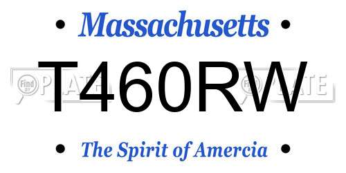 T460RW Massachusetts License Plate