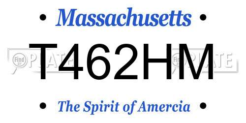 T462HM Massachusetts License Plate