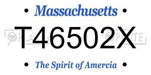 T46502X Massachusetts License Plate