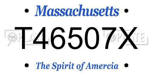 T46507X Massachusetts License Plate