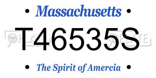 T46535S Massachusetts License Plate