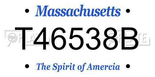 T46538B Massachusetts License Plate
