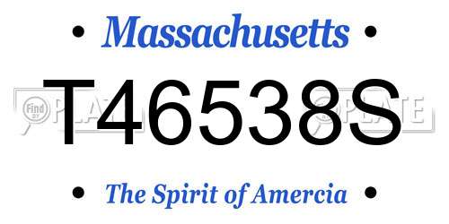 T46538S Massachusetts License Plate