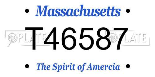 T46587 Massachusetts License Plate