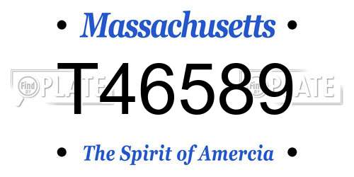 T46589 Massachusetts License Plate