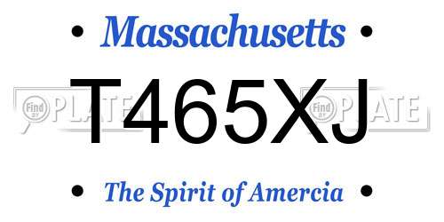 T465XJ Massachusetts License Plate