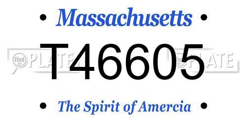 T46605 Massachusetts License Plate