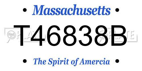 T46838B Massachusetts License Plate