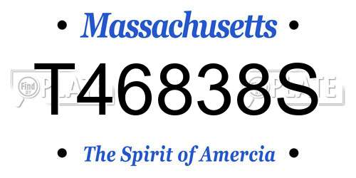 T46838S Massachusetts License Plate