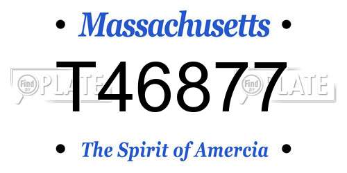 T46877 Massachusetts License Plate