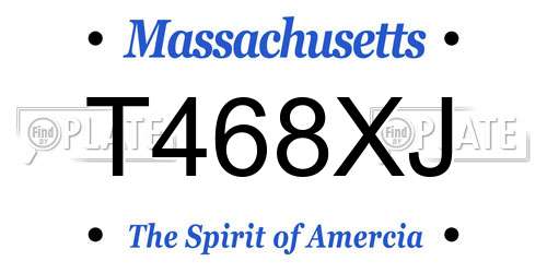 T468XJ Massachusetts License Plate