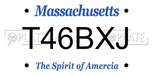 T46BXJ Massachusetts License Plate