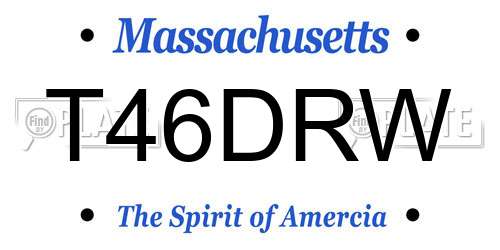 T46DRW Massachusetts License Plate