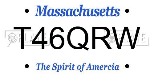 T46QRW Massachusetts License Plate