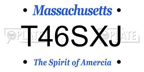 T46SXJ Massachusetts License Plate