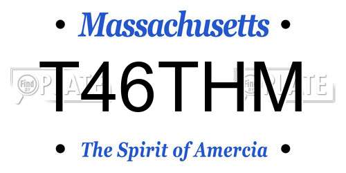 T46THM Massachusetts License Plate