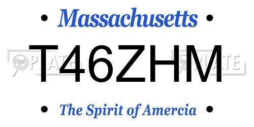 T46ZHM Massachusetts License Plate