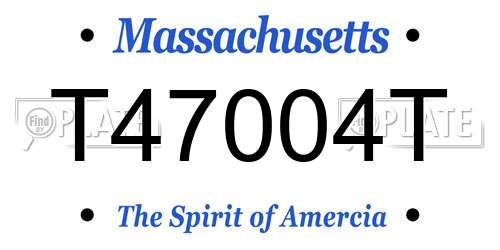 T47004T Massachusetts License Plate