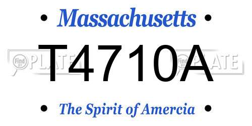 T4710A Massachusetts License Plate