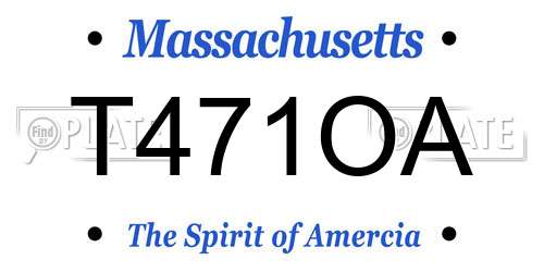 T471OA Massachusetts License Plate