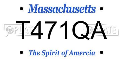 T471QA Massachusetts License Plate