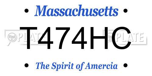 T474HC Massachusetts License Plate