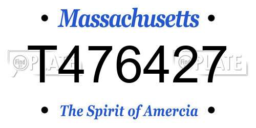T476427 Massachusetts License Plate