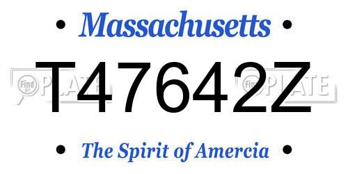 T47642Z Massachusetts License Plate