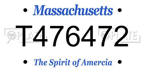 T476472 Massachusetts License Plate