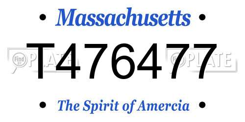 T476477 Massachusetts License Plate