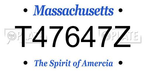 T47647Z Massachusetts License Plate