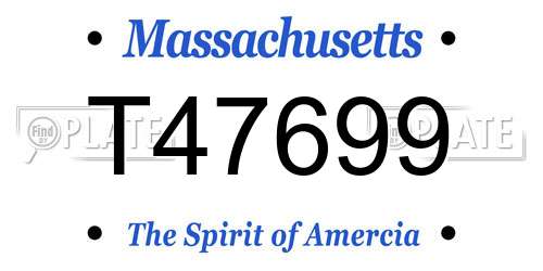 T47699 Massachusetts License Plate