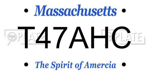 T47AHC Massachusetts License Plate