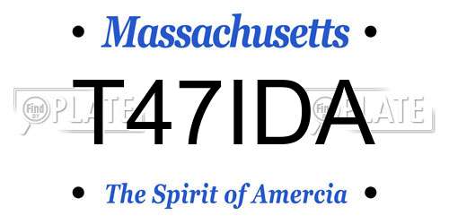 T47IDA Massachusetts License Plate