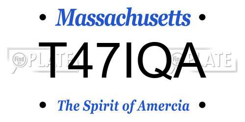 T47IQA Massachusetts License Plate