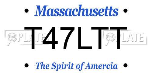 T47LTT Massachusetts License Plate