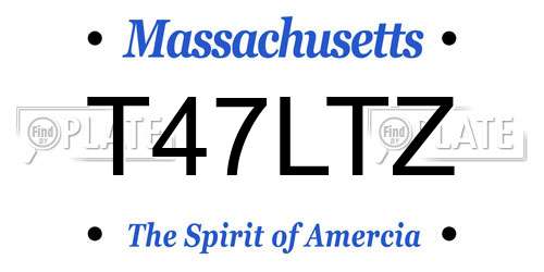 T47LTZ Massachusetts License Plate